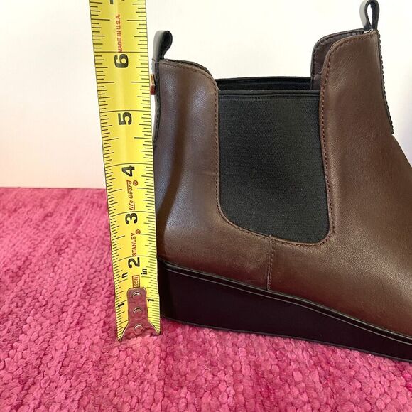 Cole Haan Grand OS Signature Waterproof Leather Wedge Ankle Boots Brown Size 7.5 - Picture 8 of 10